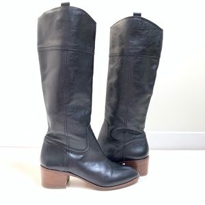 Black Leather Tall Boots
